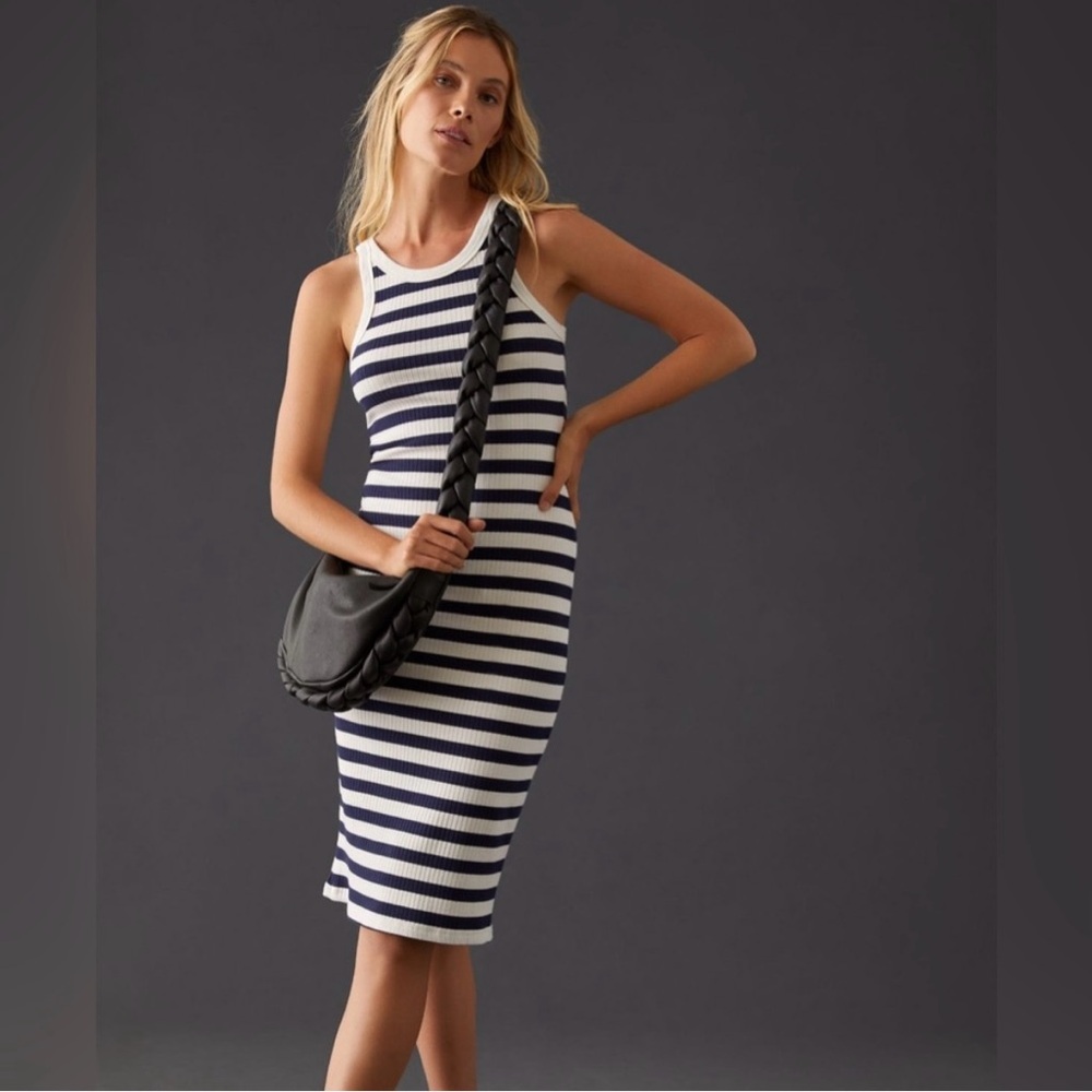 NWOT Mother “the chin ups” midi striped dress